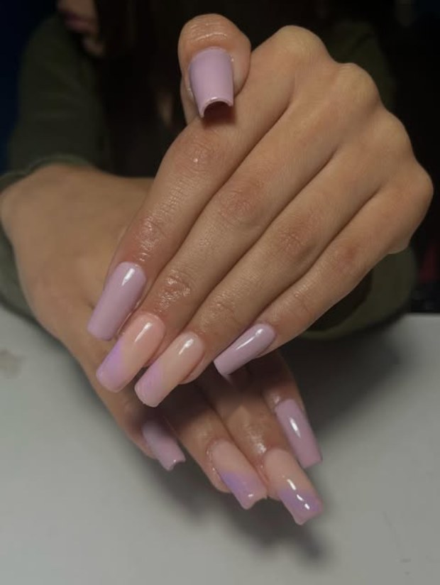 Square largo en lila y nude